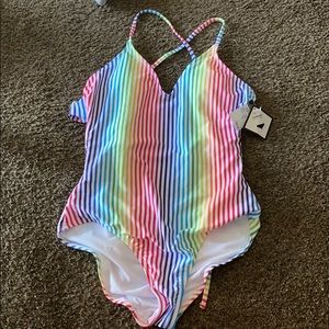 Rainbow swimsuit NEVER WORN